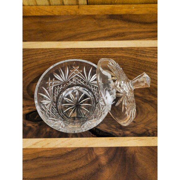 Vintage Crystal DArques Lidded Candy Dish With Starburst Design - Picture 6 of 11